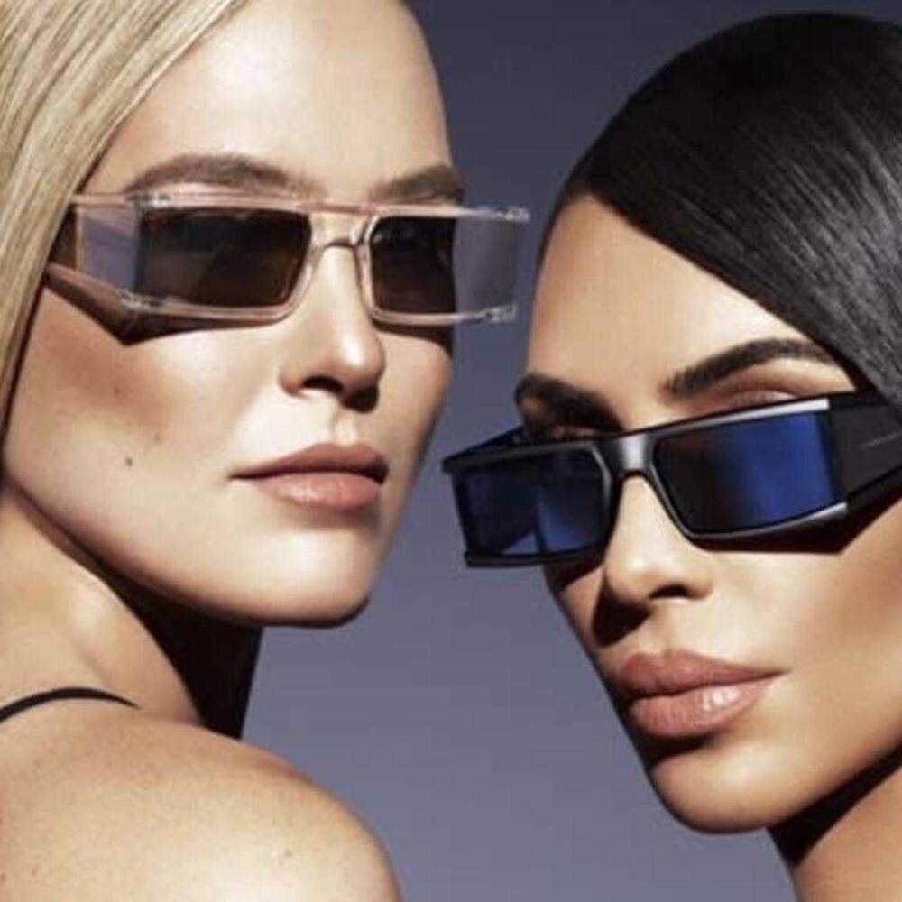 Carolina Lemke x Kim Kardashian West Narrow Mirrored Sunglasses Y2K